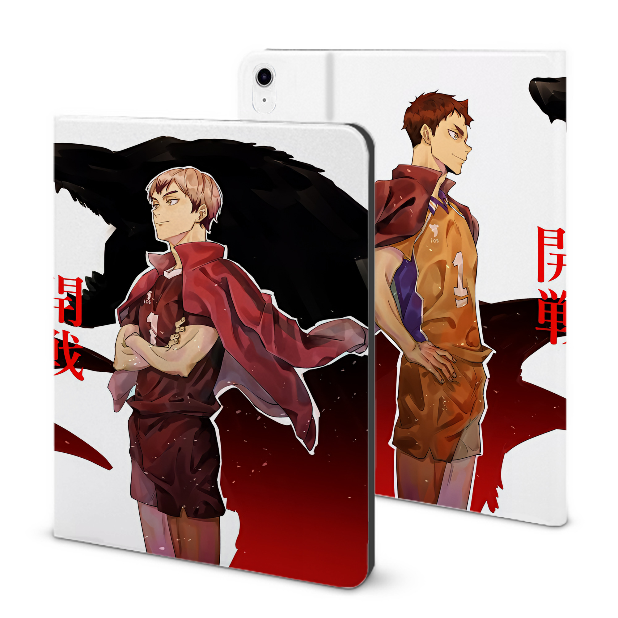（画像用） ハイキュー!! Haikyu!! IPad ケース ブック型 PUレザー TPU 耐衝撃 軽量 薄型 ペン収納なし 全面保護 IPad 各モデル対応